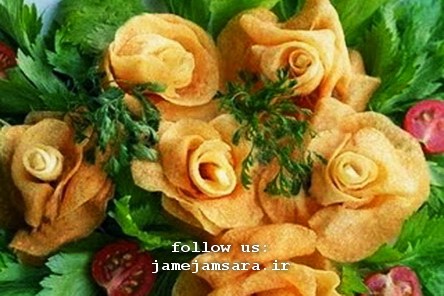 خلاقیت در آشپزی: چیپس گل رز |عکس|