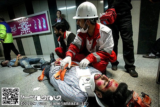 مانور اطفای حریق در قطار شهری [مجموعه‌عکس]