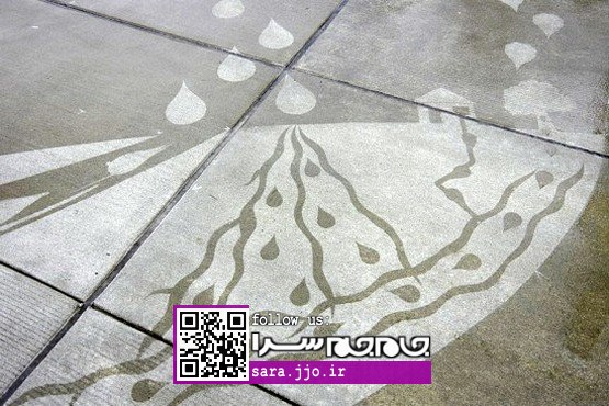 نقاشی‌هایی که فقط زیر باران دیده می‌شوند! [+عکس]