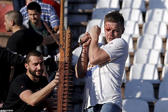 خشونت و درگیری در دربی بلگراد +[مجموعه عکس]