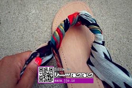 هنرنمایی: زیبا کردن کفش و صندل با روسری کهنه [+عکس]