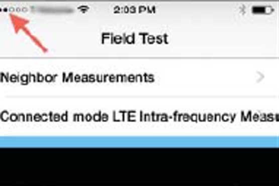 نشانگر پنهان سیگنال شبکه در آیفون