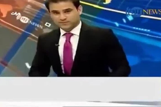 اخبار گوی افغانستان در زمان زلزله + فیلم