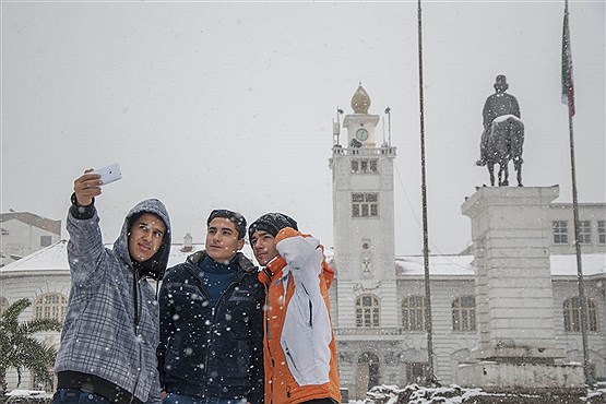 بارش برف زمستانی در رشت