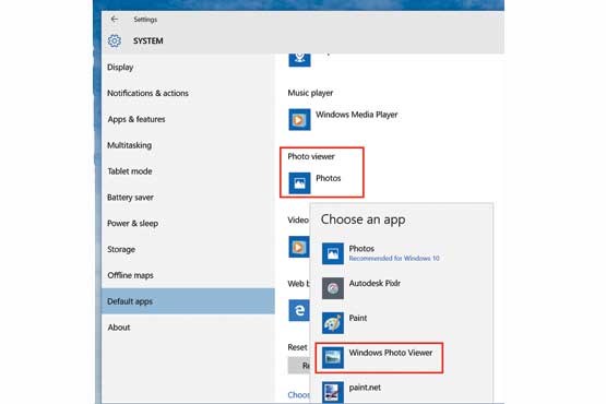 فعال‌سازی Windows Photo Viewer در ویندوز 10