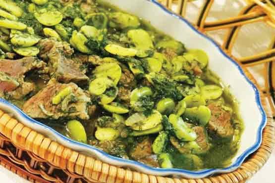 طرز تهیه خورش باقلا و گشنیز و سیر