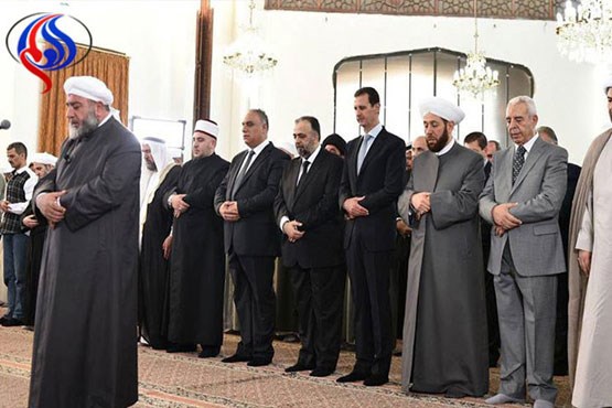 بشار اسد در نماز عید فطر +عکس