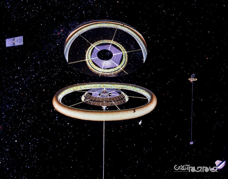 آثاری برای نشان دادن تصورات هنری نیم قرن پیش ناسا از تشکیل کلونی در فضا+عکس