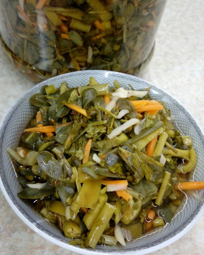 طرز تهیه ترشی خرفه