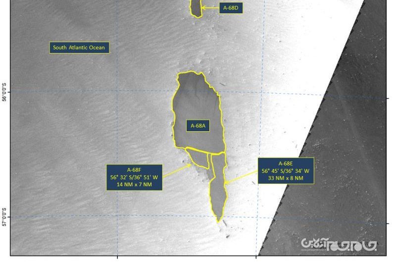 متلاشی شدن یکی از بزرگترین توده‌های یخی دنیا با مساحت دو برابر جزیره قشم+عکس
