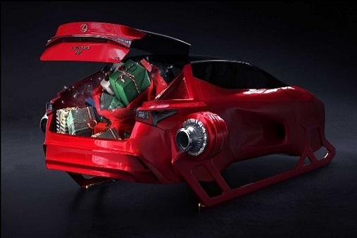 بابانوئل این خودرو را جایگزین گوزن های شمالی می کند (+عکس)