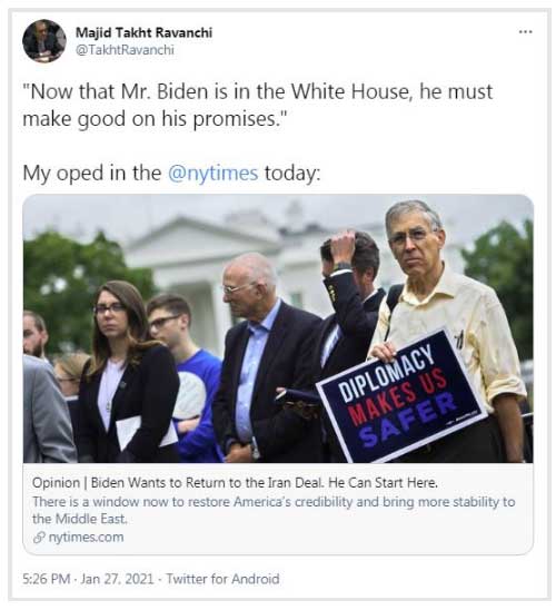 دولت بایدن بداند هرگونه تاخیر در لغو تحریم‌ها بیانگر ادامه خصومت با مردم ایران است