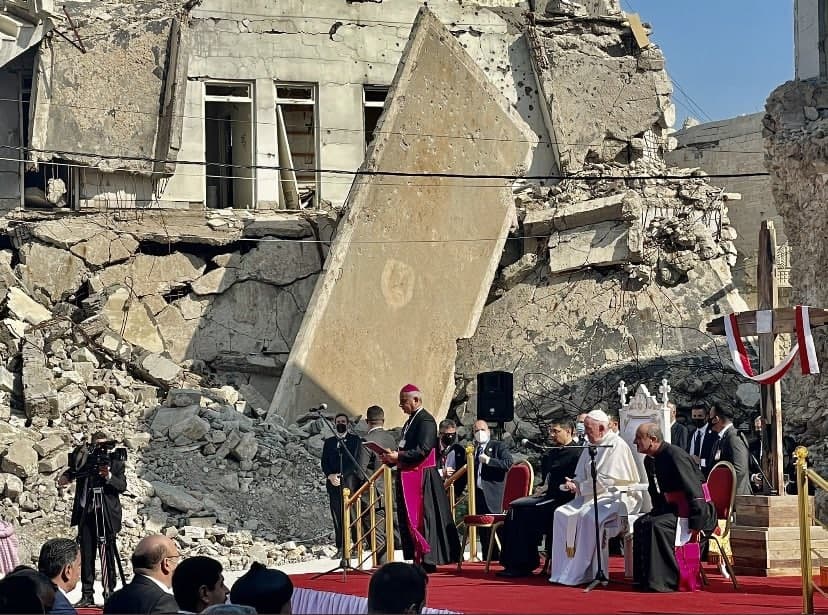 پاپ به اربیل عراق رفت  +تصاویر