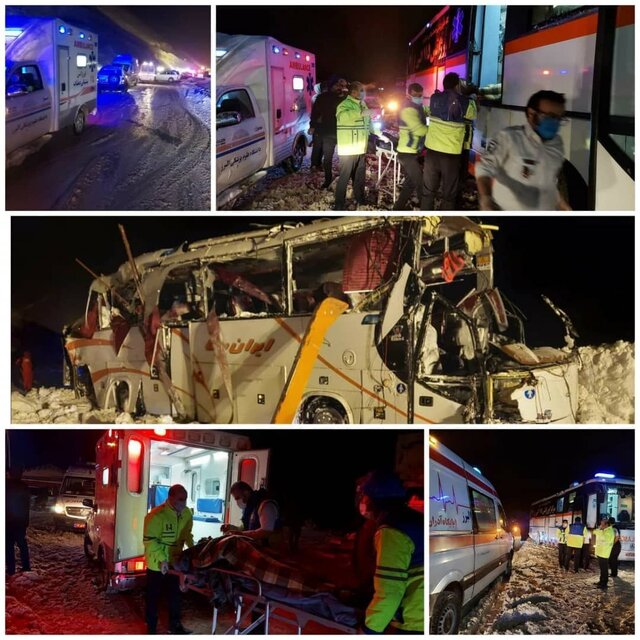 واژگونی اتوبوس تیم فوتسال در جاده چالوس +عکس واژگونی اتوبوس تیم فوتسال در جاده چالوس +عکس