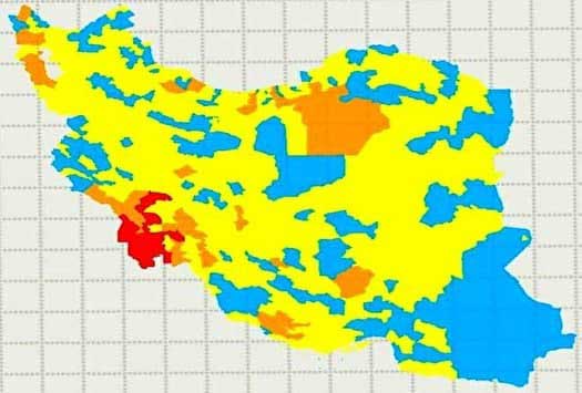 آخرین رنگ بندی کرونایی کشور تا ۲۵ اسفند ۹۹ اعلام شد