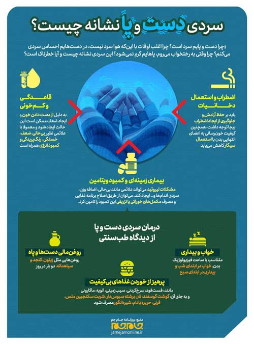 سردی دست و پا نشانه چیست؟ (اینفوگرافیک)