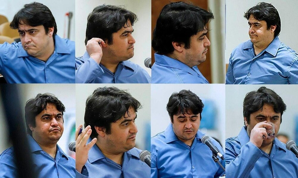 تصاویری از روح الله زم در آخرین جلسه دادگاه