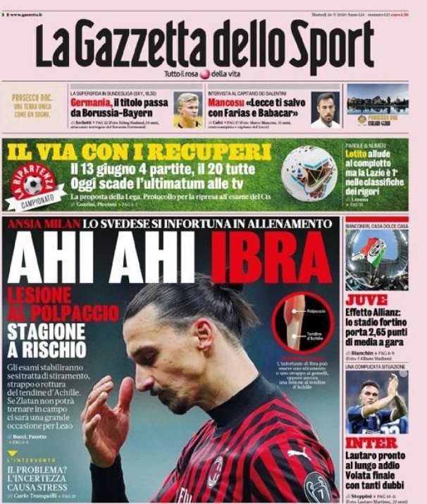 صفحه نخست روزنامه گازتا دلواسپور ایتالیا (عکس)