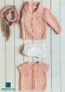 آموزش بافت ژاکت و جلیقه کودک با دو میل