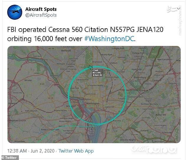 جاسوسی جت&zwnj;های FBI از معترضان در پوشش شرکت&zwnj;های خصوصی/ صدها ساعت پرواز هواپیماها و پهپادهای آمریکایی برای شناسایی تظاهرات&zwnj;کنندگان +عکس