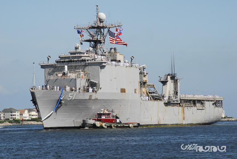 تلاش جاسوس شناور آمریکا برای کسب اطلاعات از موشک «ماهواره‌بر سپاه» / ناوگروه Bataan در حوالی آبهای ایران چه می‌کند؟ +عکس