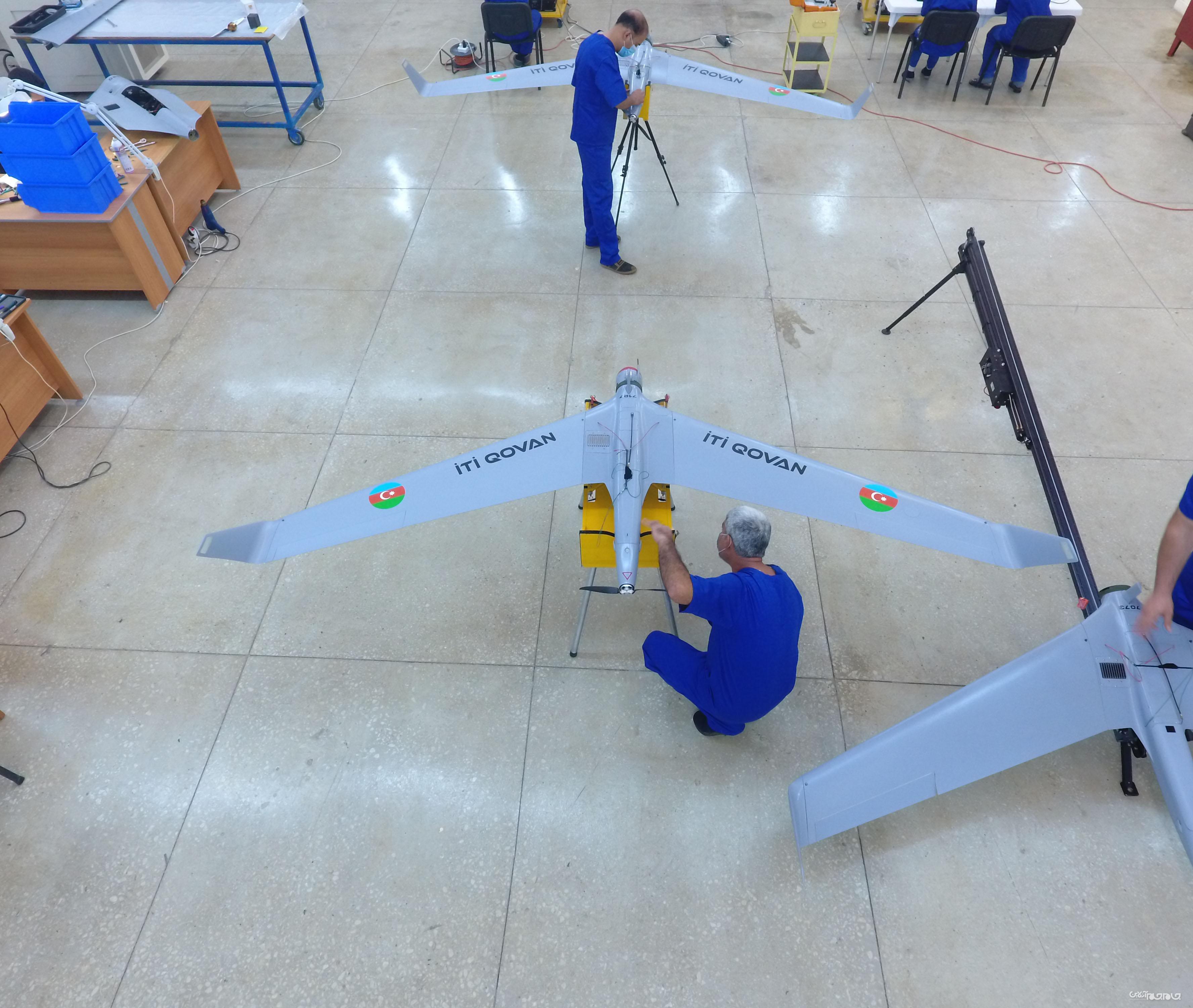 تصاویری از خط تولید پهپاد انتحاری iti Qovan ساخت کشور آذربایجان