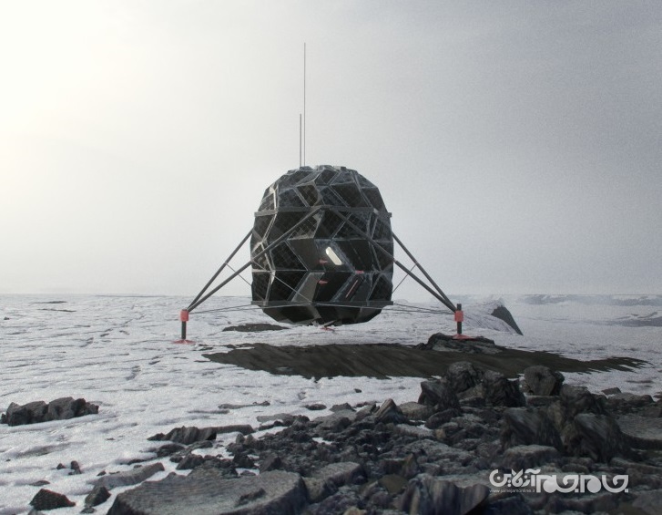 خانه‌ای که با الهام از اوریگامی برای زندگی روی ماه طراحی شده است+عکس