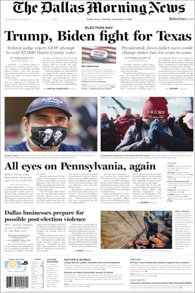 صفحه نخست روزنامه های امروز ایالات متحده آمریکا (تصاویر)