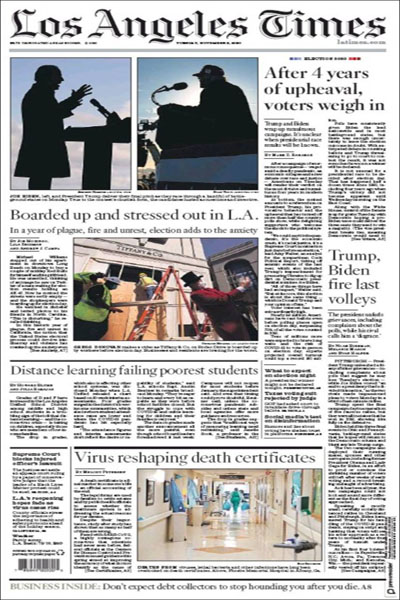 صفحه نخست روزنامه های امروز ایالات متحده آمریکا (تصاویر)