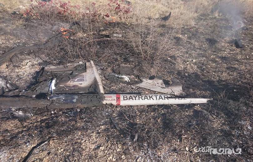 سرنگونی دومین پهپاد بیرقدار ارتش ترکیه توسط پدافند ارمنستان +عکس