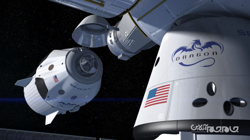 کپسول کرو دراگون حامل فضانوردان ناسا با موفقیت به ایستگاه فضایی متصل شد+عکس