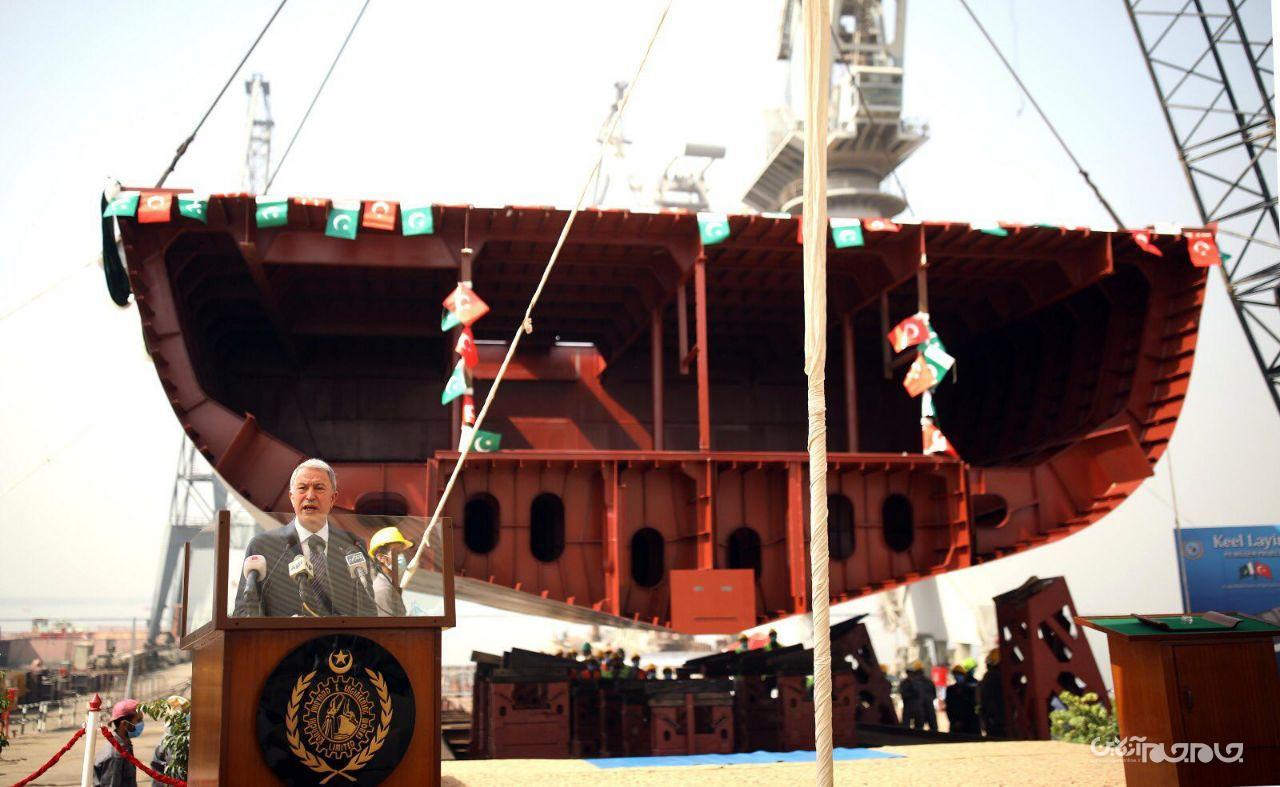 آغاز ساخت اولین ناوچه موشک انداز کلاس میلگیم در کراچی پاکستان+عکس