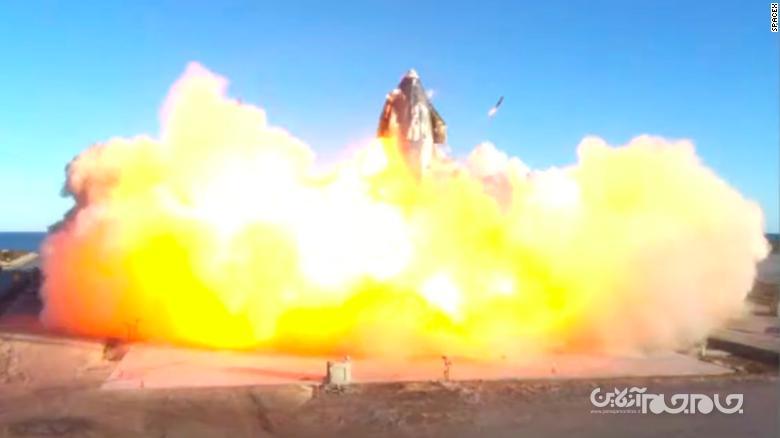 نسخه آزمایشی استارشیپ اسپیس ایکس با وجود پرواز موفق، هنگام فرود روی زمین منفجر شد+عکس