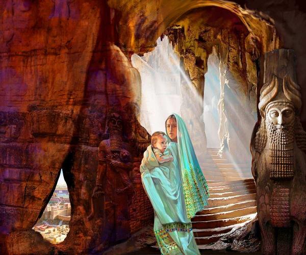 ماجرای  ولادت حضرت ابراهیم و در امان ماندن از گزند نمرود