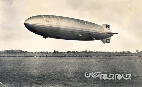 تصاویر رنگی از سانحه هیندنبورگ ؛ کشتی هوایی غول پیکر آلمان نازی در آتش+عکس