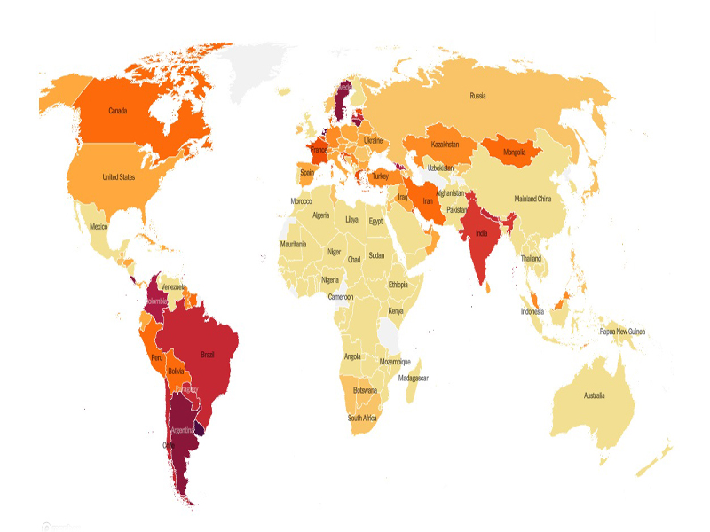 آخرین نقشه جهانی کرونا و نمودار واکسیناسیون در جهان (+تصاویر) آخرین نقشه جهانی کرونا و نمودار واکسیناسیون در جهان (+تصاویر)