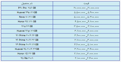 قیمت روز گوشی موبایل در ۲۶ خرداد