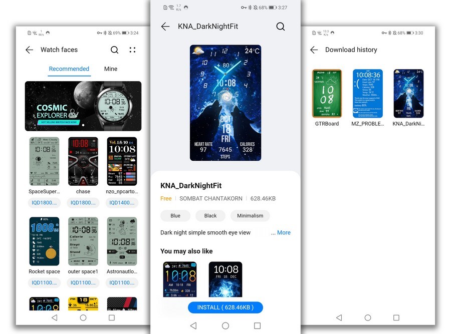 آموزش دسترسی به فیس‌واچ‌های متنوع برای دستبند هوشمند هواوی بند ۶
