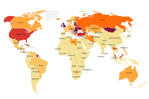 وضعیت کرونا در جهان (+آخرین آمار و نقشه جهانی) وضعیت کرونا در جهان (+آخرین آمار و نقشه جهانی)