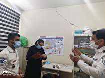 بازدید رئیس اورژانس پیش بیمارستانی و مدیر حوادث دانشگاه علوم پزشکی هرمزگان از مناطق زلزله زده فین