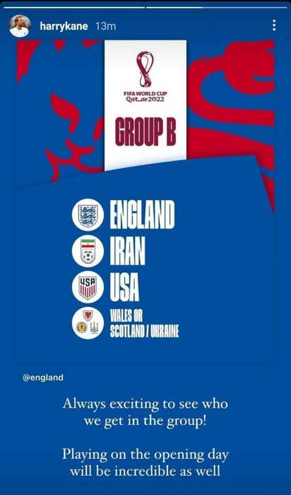 واکنش هری کین به همگروه شدن با ایران (+عکس) واکنش هری کین به همگروه شدن با ایران (+عکس)