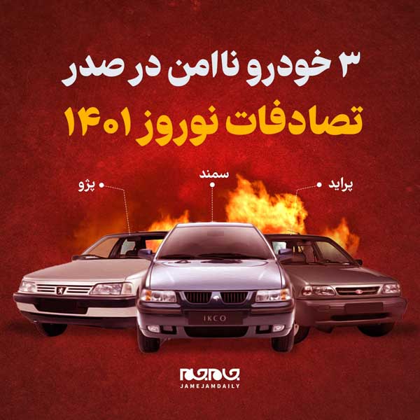 این مرکب های مرگ پرتصادف‌ترین خودرو‌های نوروز ۱۴۰۱ بودند