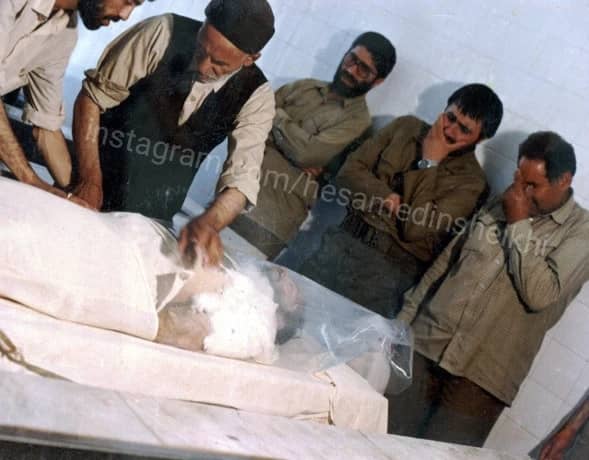 بهمن امیری مقدم بر بالین شهید پادیده + تصاویر