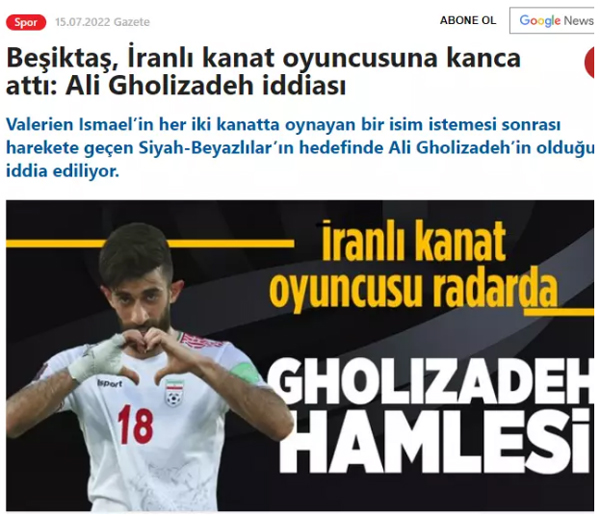 اصرار سرمربی بشیکتاش به جذب ملی پوش کشورمان