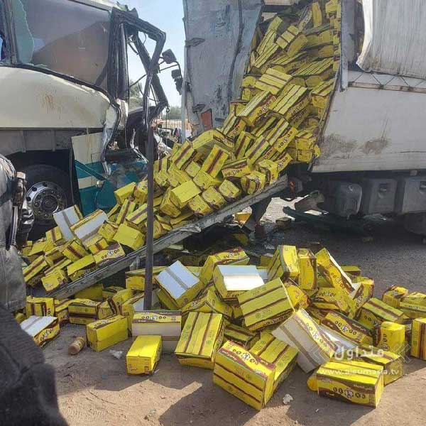 عکس | تصادف اتوبوس حامل زائران ایرانی در نجف