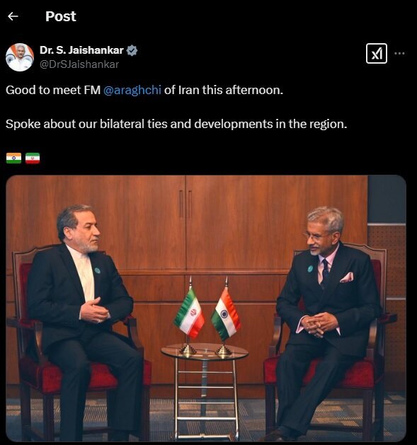 وزیر خارجه هند: دیدار خوبی با عراقچی داشتم