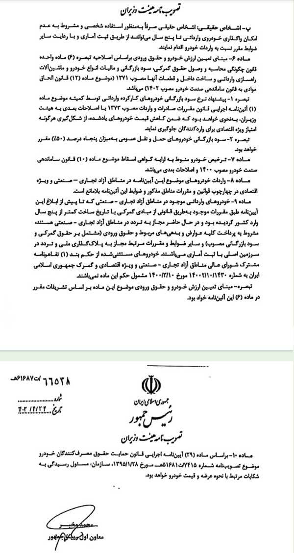 آیین نامه واردات خودروهای کارکرده منتشر شد + شرایط آیین نامه واردات خودروهای کارکرده منتشر شد + شرایط