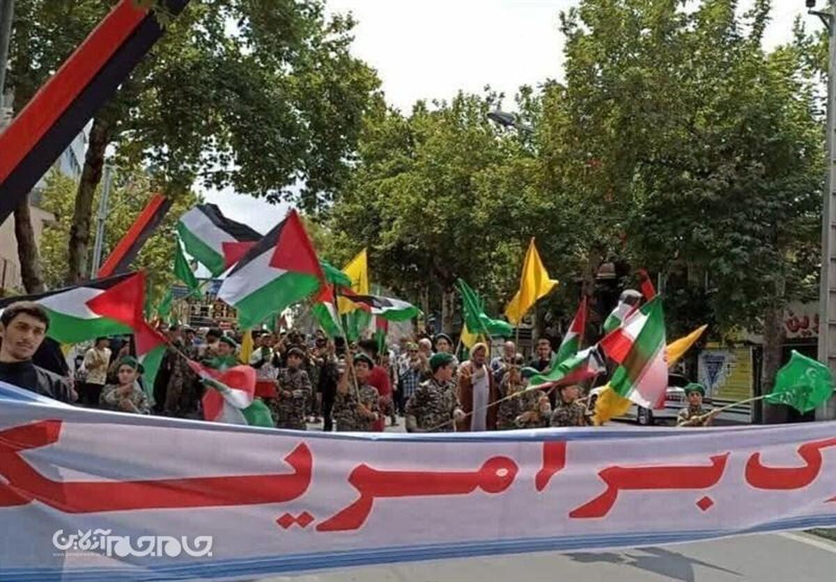 مردم گرگان به ندای « هل من ناصر» ملت مظلوم فلسطین لبیک گفتند و امروز در خیابان اصلی این شهر راهپیمایی کردند.