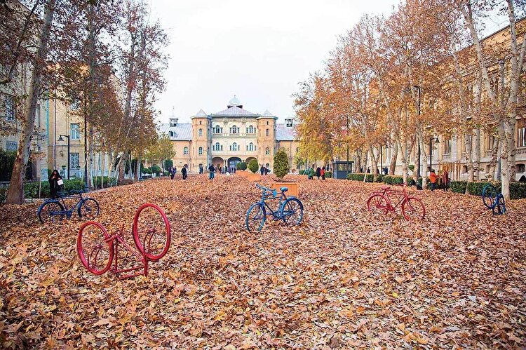 گالری بزرگ شهر در فصل برگ‌ریزان