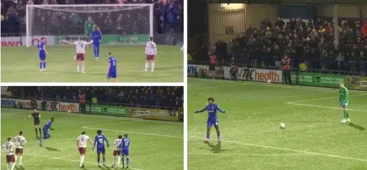 یک ضربه پنالتی عجیب در نشنال لیگ انگلیس جنجال بسیاری را به همراه داشته است.